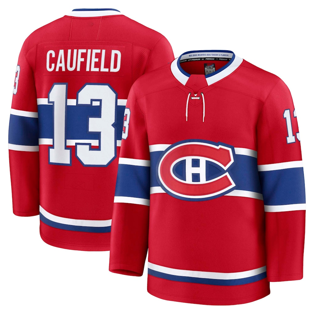 Pkot M.Canadiens #13 Cole Caufield Red Home Premium Jerseys