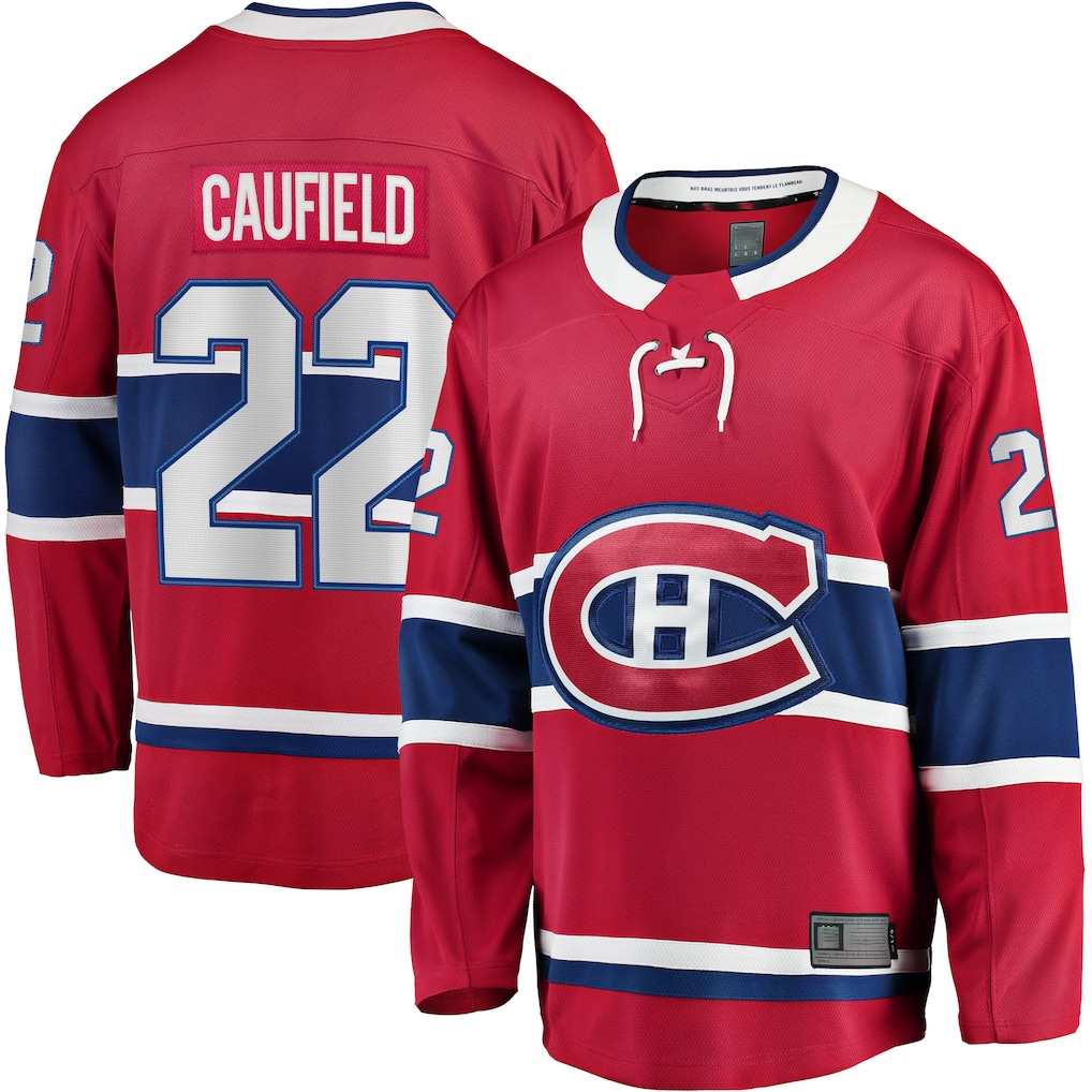 Pkot M.Canadiens #22 Cole Caufield Red Home Breakaway Replica Jerseys