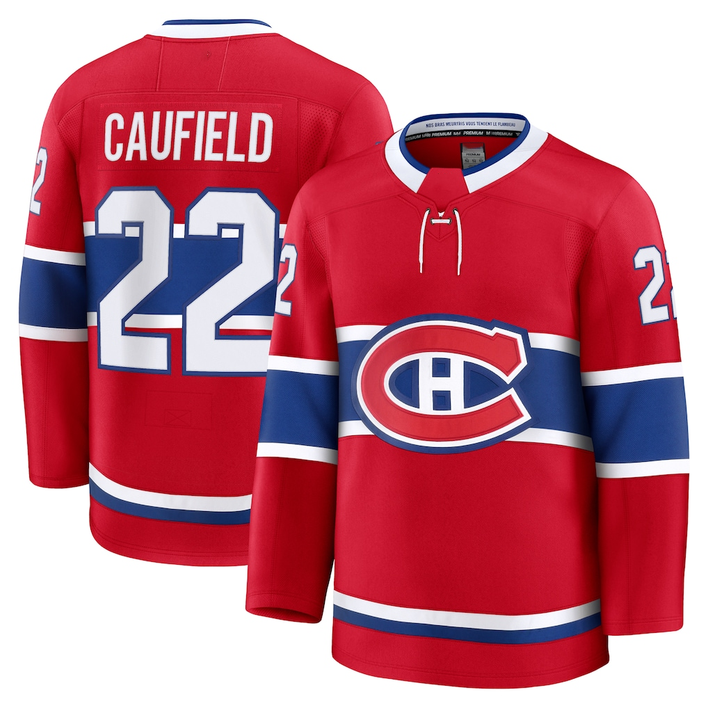 Pkot M.Canadiens #22 Cole Caufield Red Home Premium Jerseys