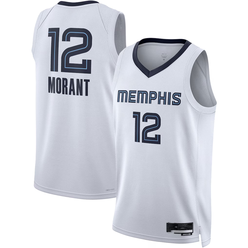 Pkot M.Grizzlies #12 Ja Morant White Swingman Stitched Jerseys- Association Edition