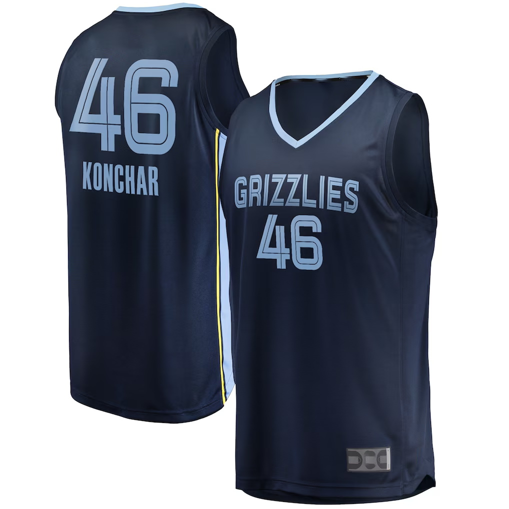 Pkot M.Grizzlies #46 John Konchar Navy Fast Break Replica Stitched Jerseys- Icon Edition