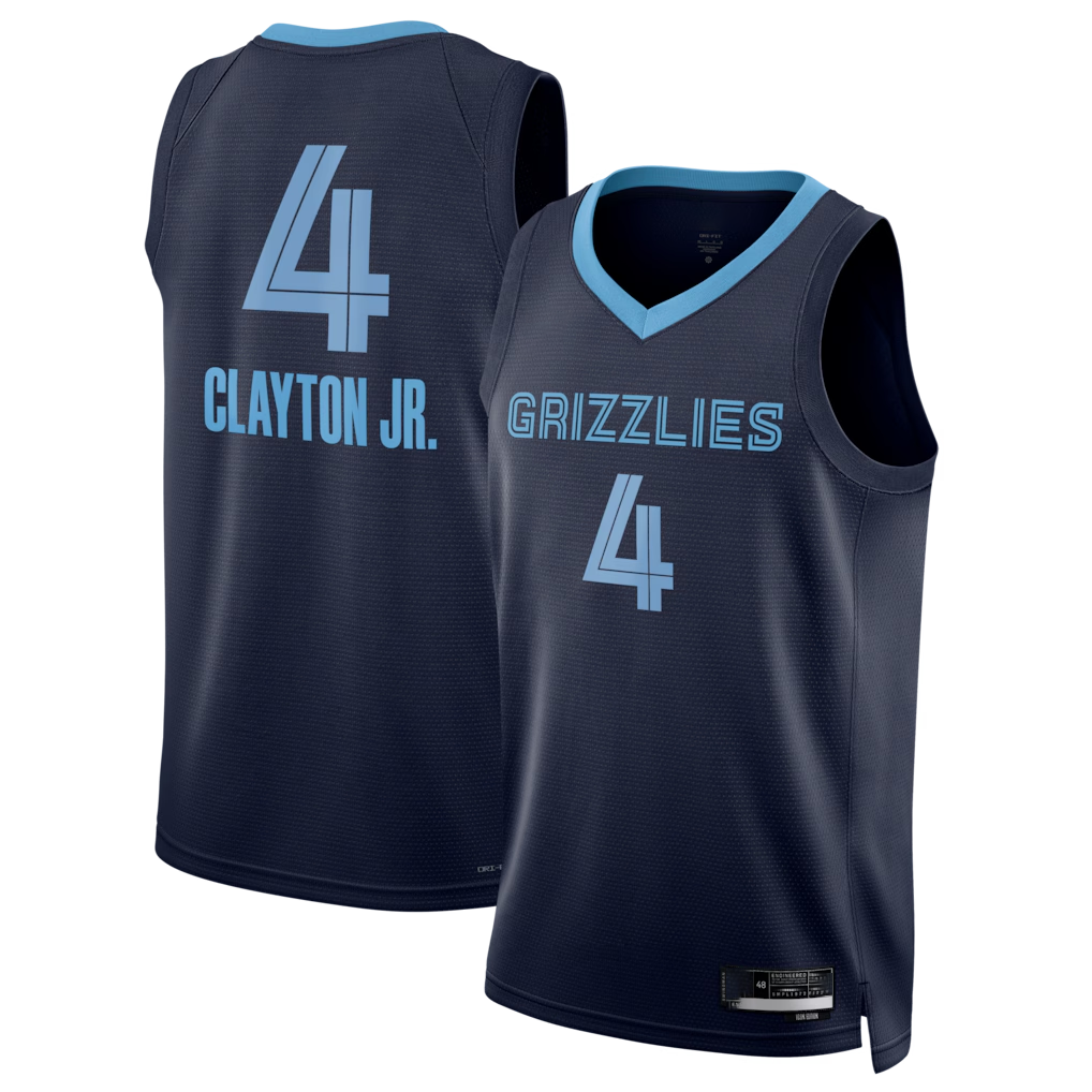 Pkot M.Grizzlies #4 Walter Clayton Jr. Navy Swingman Stitched Jerseys- Icon Edition