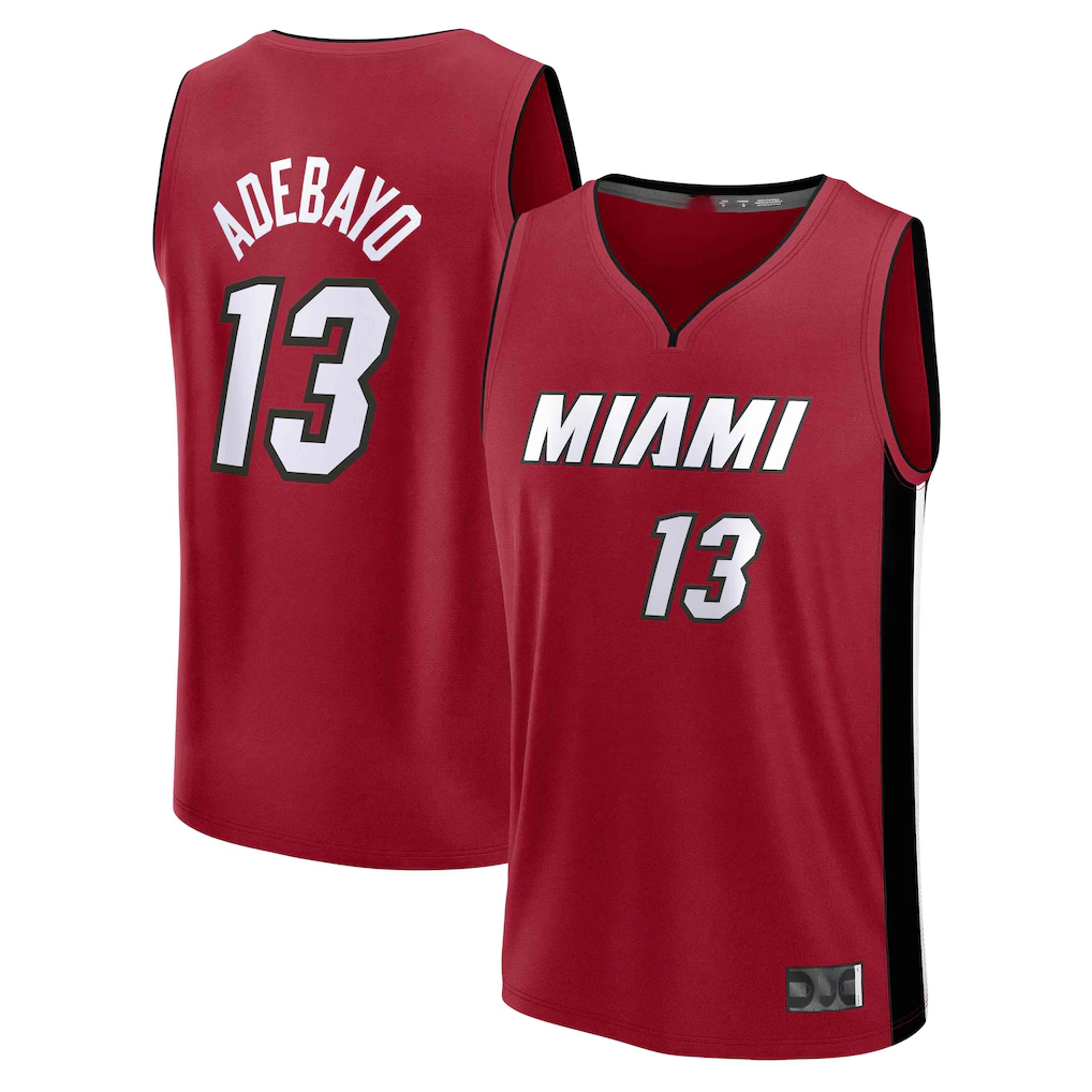 Pkot M.Heat #13 Bam Adebayo Red Fast Break Replica Player Stitched Jerseys- Statement Edition