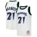 Pkot M.Timberwolves #21 Kevin Garnett Mitchell & Ness White Hardwood Classics Swingman Stitched Jerseys