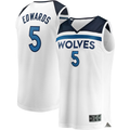 Pkot M.Timberwolves #5 Anthony Edwards White Fast Break Replica Player Stitched Jerseys - Association Edition