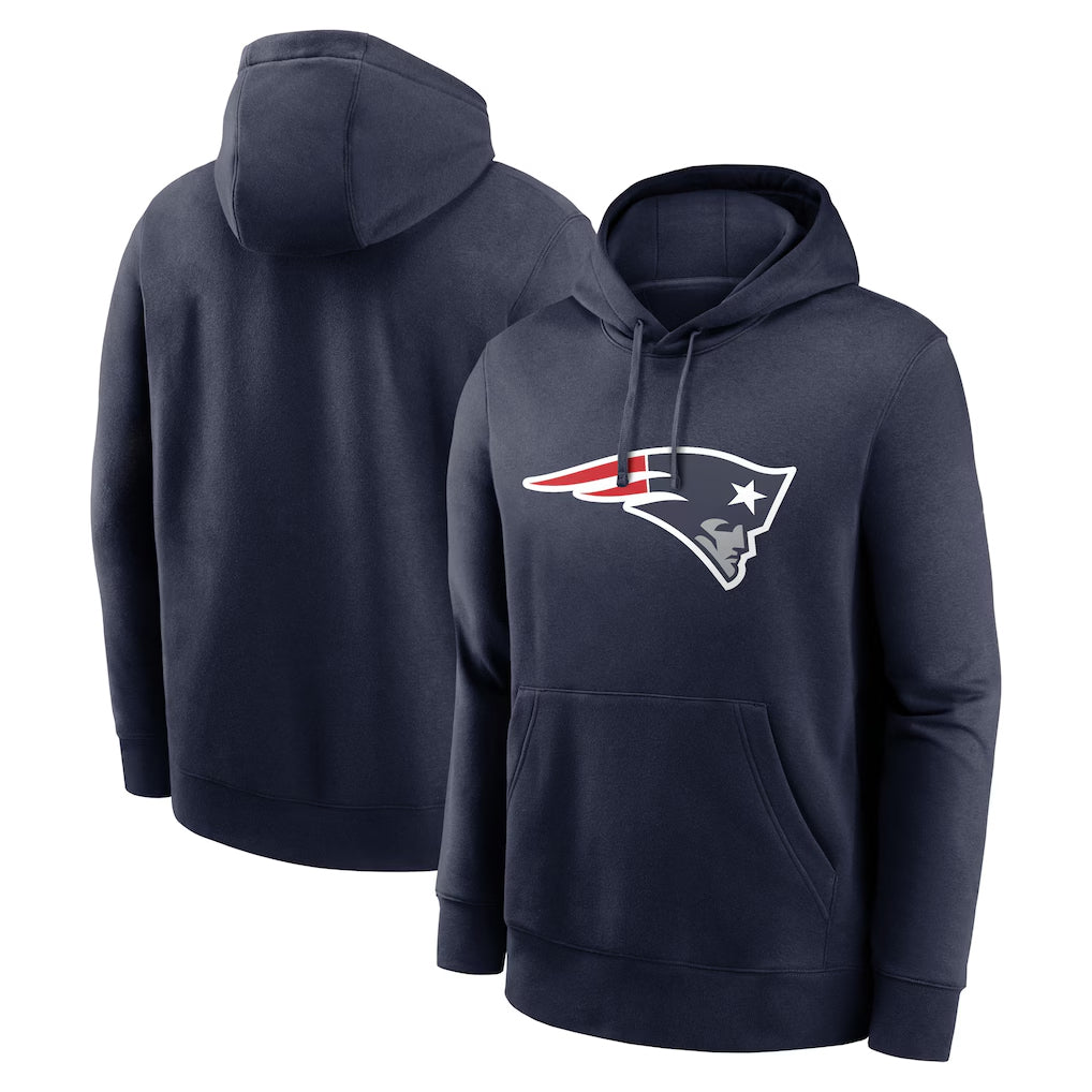 Pkot NE.Patriots Navy LOGO Pullover Hoodies Home Game Blank Player Stitched Jerseys