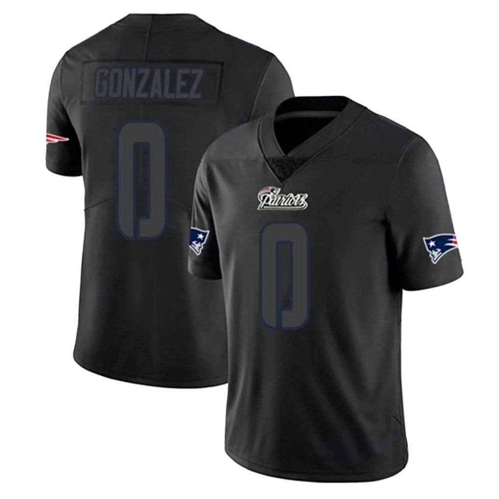 Pkot NE.Patriots #0 Christian Gonzalez Player Black Impact LImited Home Game Stitched Jerseys