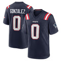 Pkot NE.Patriots #0 Christian Gonzalez Player Navy Home Game Stitched Jerseys
