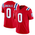 Pkot NE.Patriots #0 Christian Gonzalez Player Red Limited Vapor F.U.S.E. Home Game Stitched Jerseys