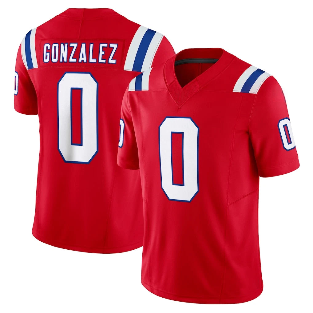 Pkot NE.Patriots #0 Christian Gonzalez Player Red Limited Vapor F.U.S.E. Home Game Stitched Jerseys