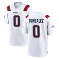 Pkot NE.Patriots #0 Christian Gonzalez Player White Home Game Stitched Jerseys