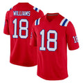 Pkot NE.Patriots #18 Kyle Williams Player Red Home Game Stitched Jerseys