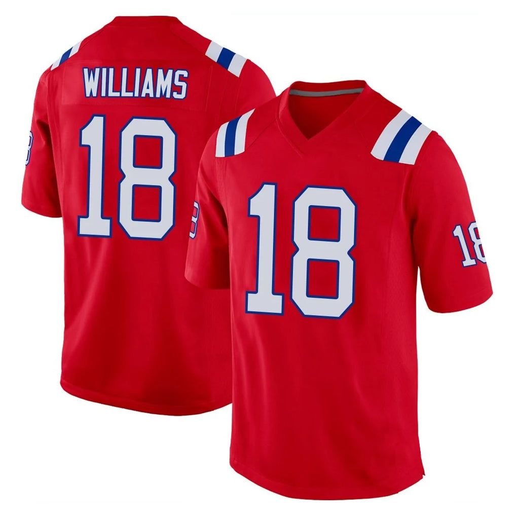 Pkot NE.Patriots #18 Kyle Williams Player Red Home Game Stitched Jerseys