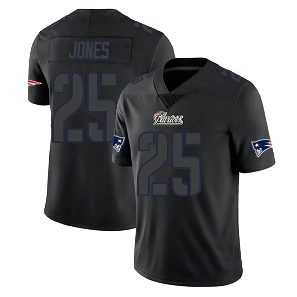 Pkot NE.Patriots #25 Marcus Jones Player Black Impact LImited Home Game Stitched Jerseys