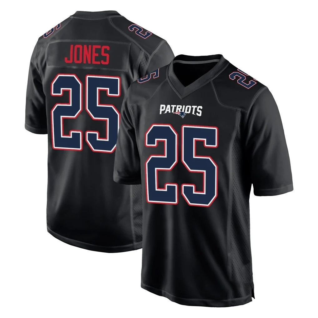Pkot NE.Patriots #25 Marcus Jones Player Carbon Fashion Limited Home Game Stitched Jerseys