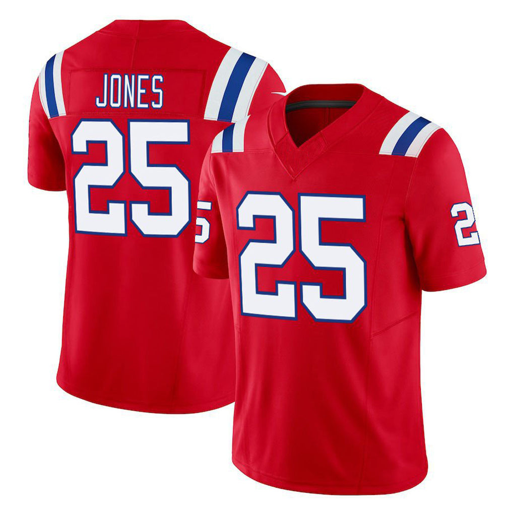 Pkot NE.Patriots #25 Marcus Jones Player Red Limited Vapor F.U.S.E. Home Game Stitched Jerseys