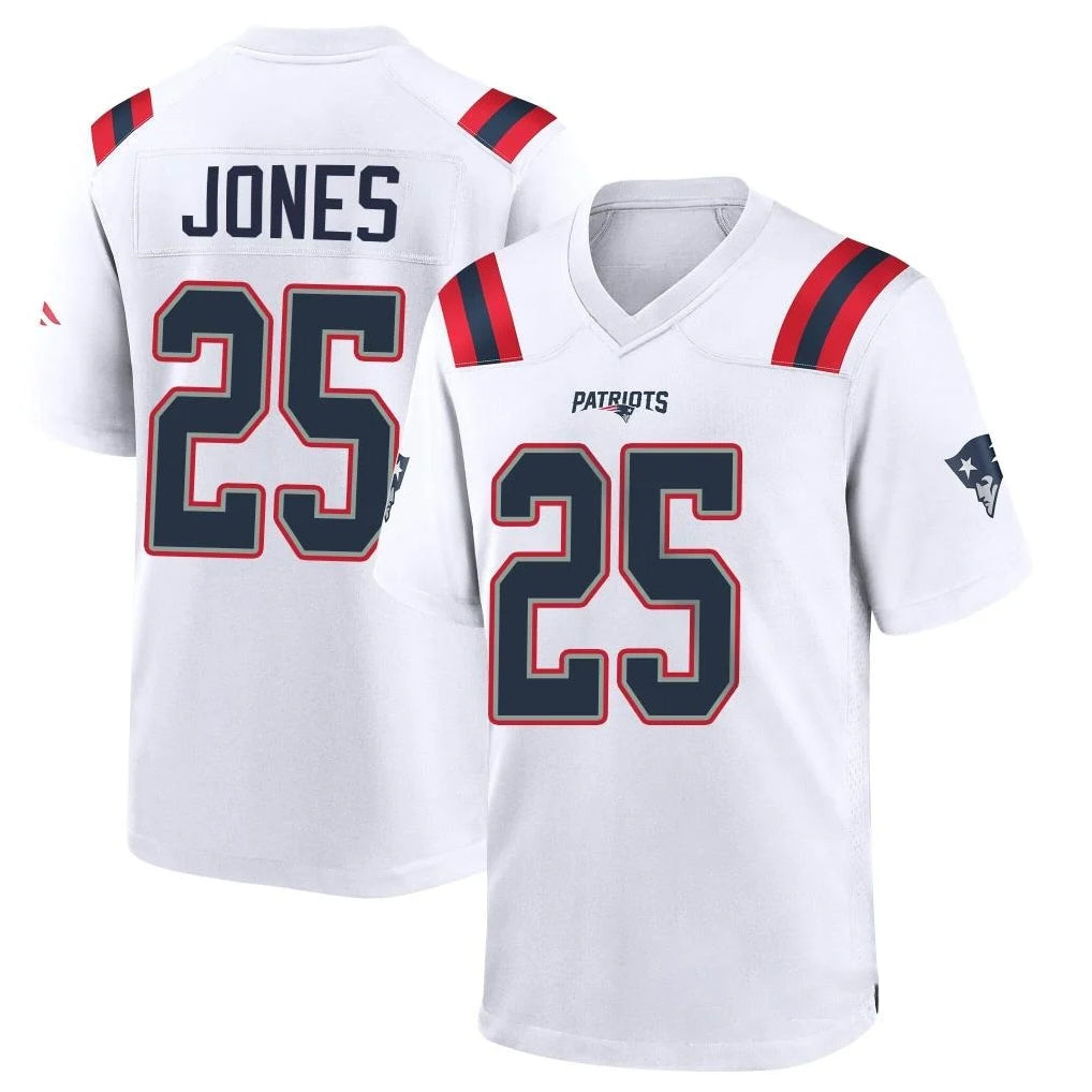 Pkot NE.Patriots #25 Marcus Jones Player White Home Game Stitched Jerseys