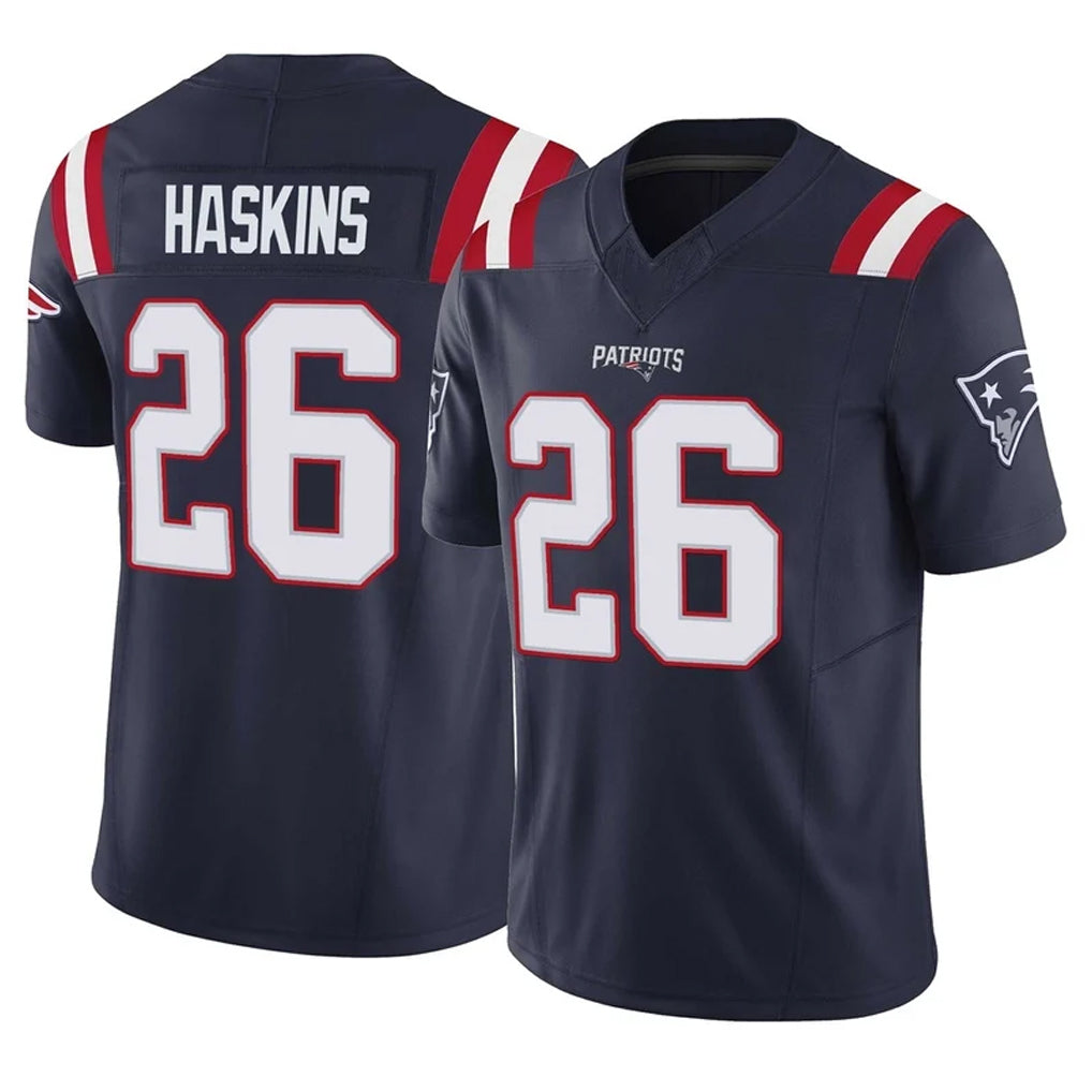 Pkot NE.Patriots #26 Hassan Haskins Player Navy Limited Vapor F.U.S.E. Home Game Stitched Jerseys