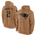 Pkot NE.Patriots #2 Harold Landry III Player Brown Salute to Service Pullover Hoodies Limited Game Stitched Jerseys