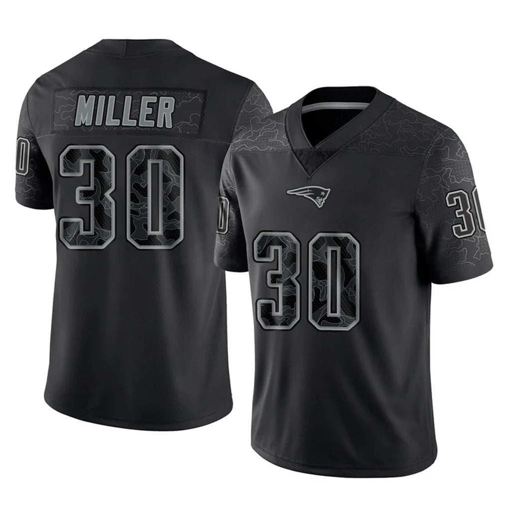 Pkot NE.Patriots #30 Jam Miller Player Black Reflective LImited Home Game Stitched Jerseys