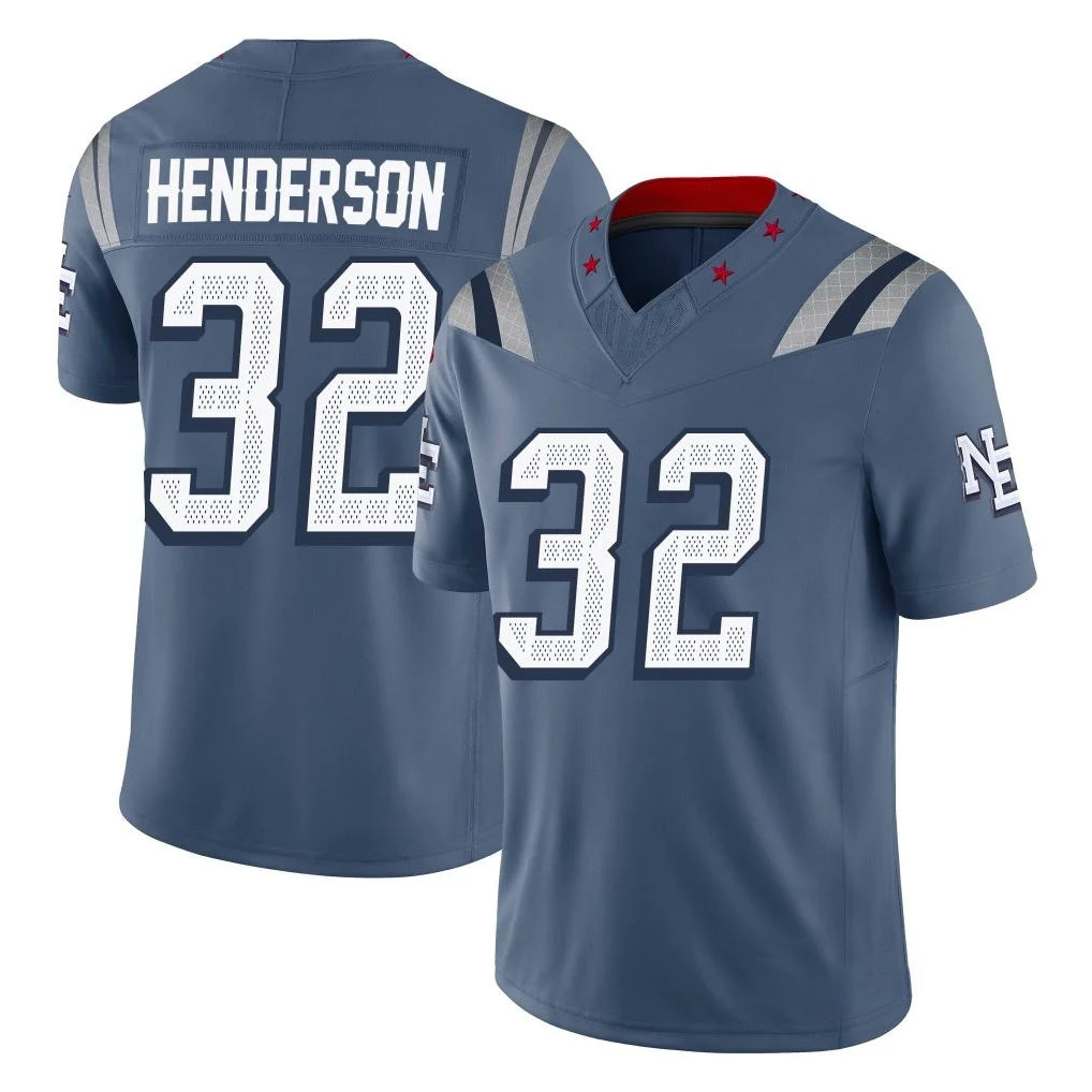 Pkot NE.Patriots #32 TreVeyon Henderson Player Blue Limited Rivalries Collection Home Game Stitched Jerseys