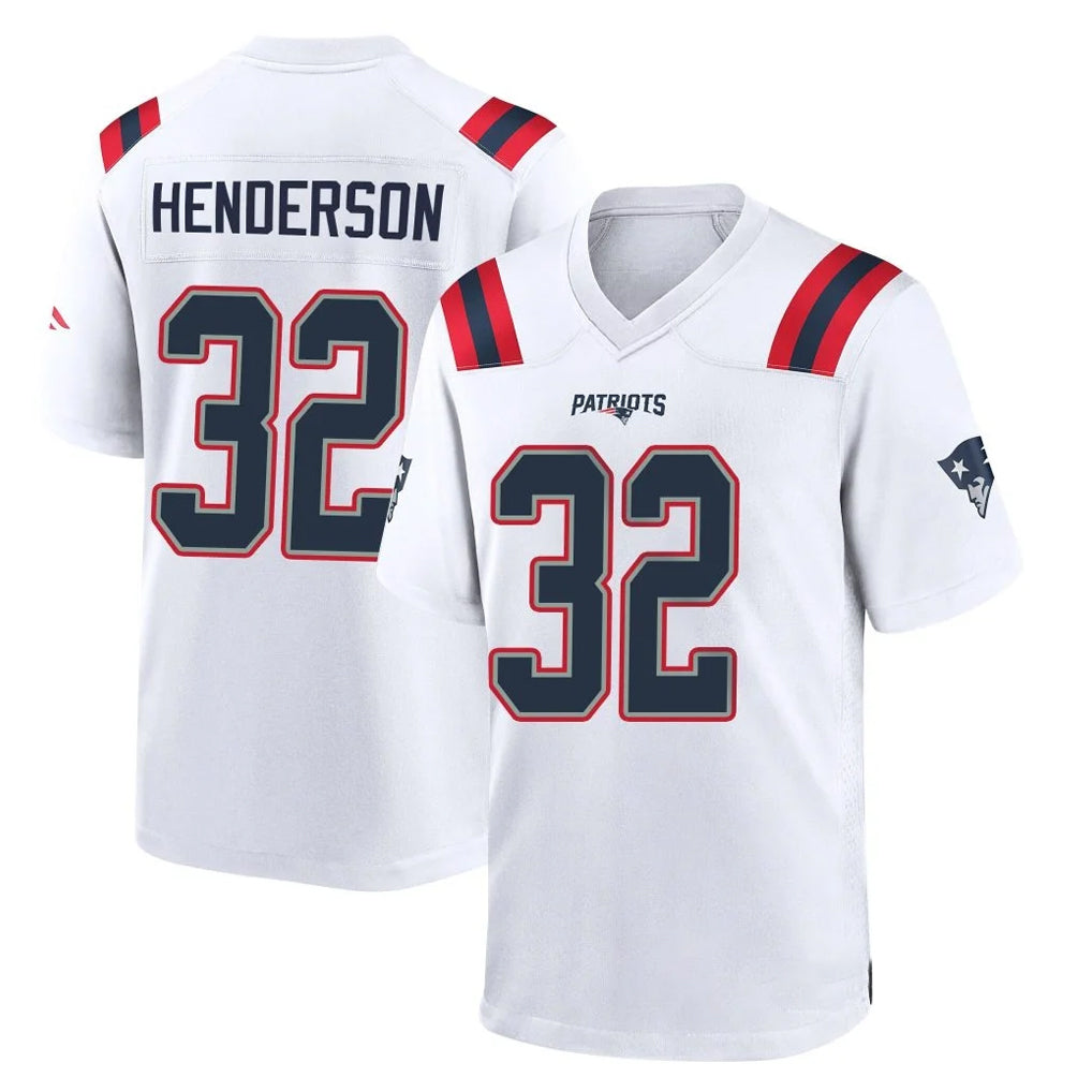 Pkot NE.Patriots #32 TreVeyon Henderson Player White Home Game Stitched Jerseys