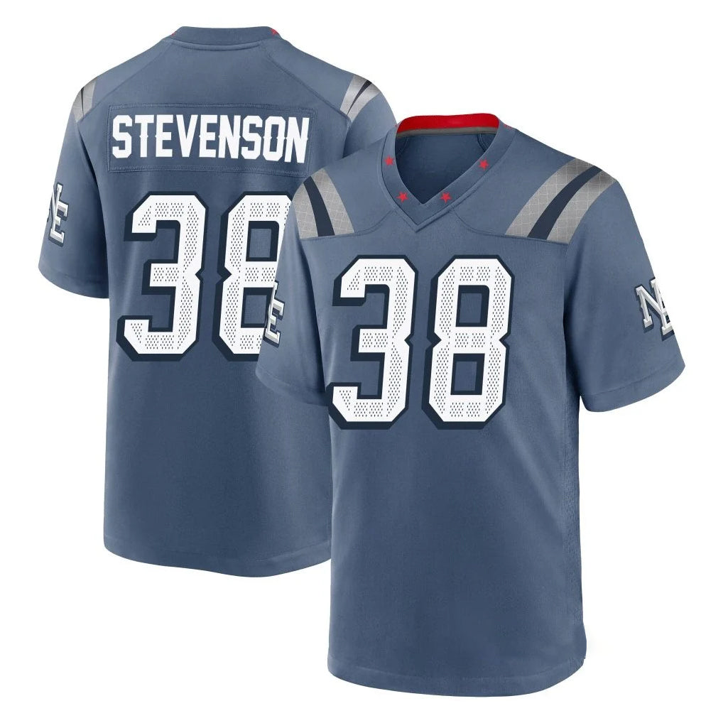 Pkot NE.Patriots #38 Rhamondre Stevenson Player Blue Rivalries Collection Home Game Stitched Jerseys