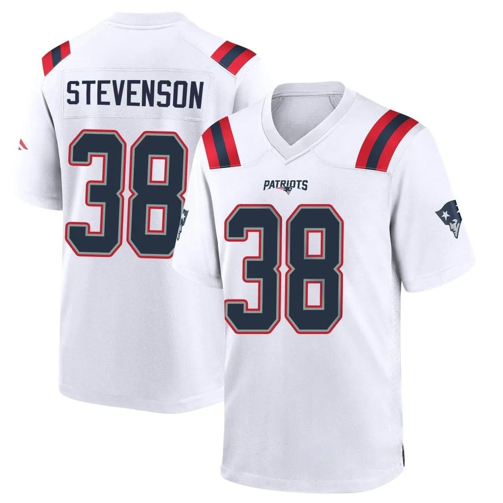 Pkot NE.Patriots #38 Rhamondre Stevenson Player White Home Game Stitched Jerseys