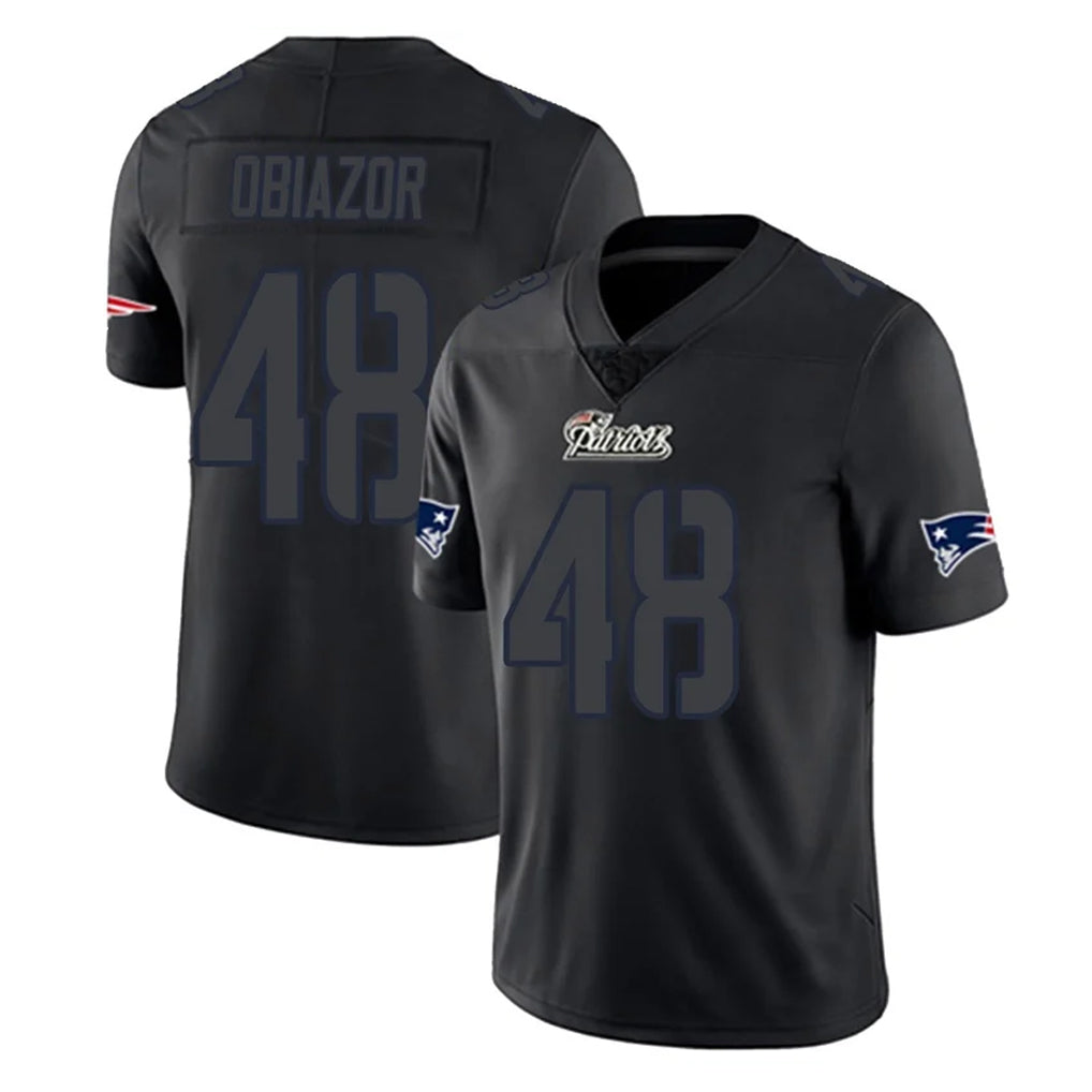 Pkot NE.Patriots #48 Namdi Obiazor Player Black Impact LImited Home Game Stitched Jerseys