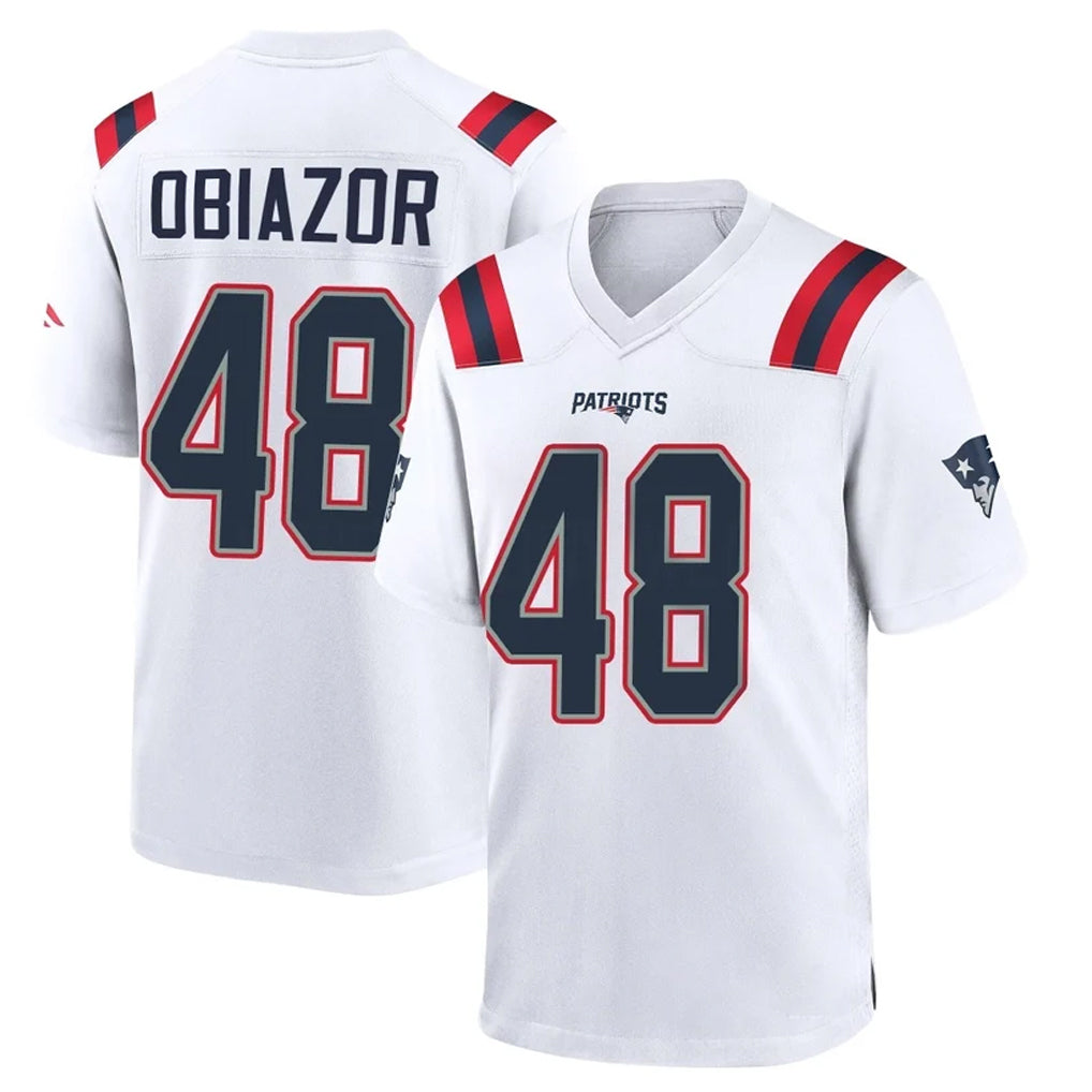Pkot NE.Patriots #48 Namdi Obiazor Player White Home Game Stitched Jerseys