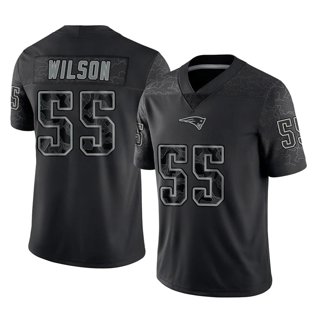 Pkot NE.Patriots #55 Jared Wilson Player Black Reflective LImited Home Game Stitched Jerseys