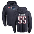 Pkot NE.Patriots #55 Jared Wilson Player Navy LOGO Pullover Hoodies Home Game Stitched Jerseys