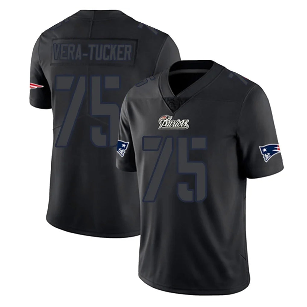 Pkot NE.Patriots #75 Alijah Vera-Tucker Player Black Impact LImited Home Game Stitched Jerseys