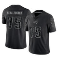 Pkot NE.Patriots #75 Alijah Vera-Tucker Player Black Reflective LImited Home Game Stitched Jerseys