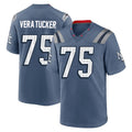Pkot NE.Patriots #75 Alijah Vera-Tucker Player Blue Rivalries Collection Home Game Stitched Jerseys