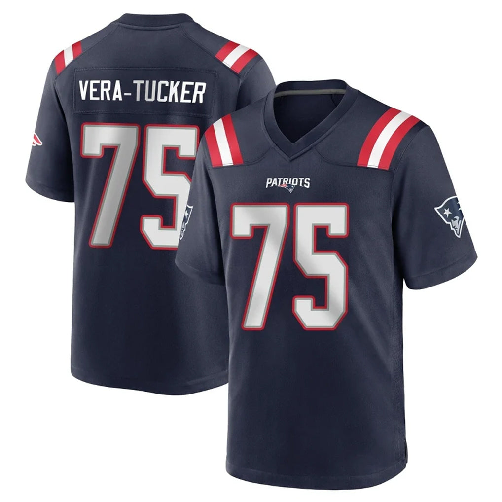 Pkot NE.Patriots #75 Alijah Vera-Tucker Player Navy Home Game Stitched Jerseys