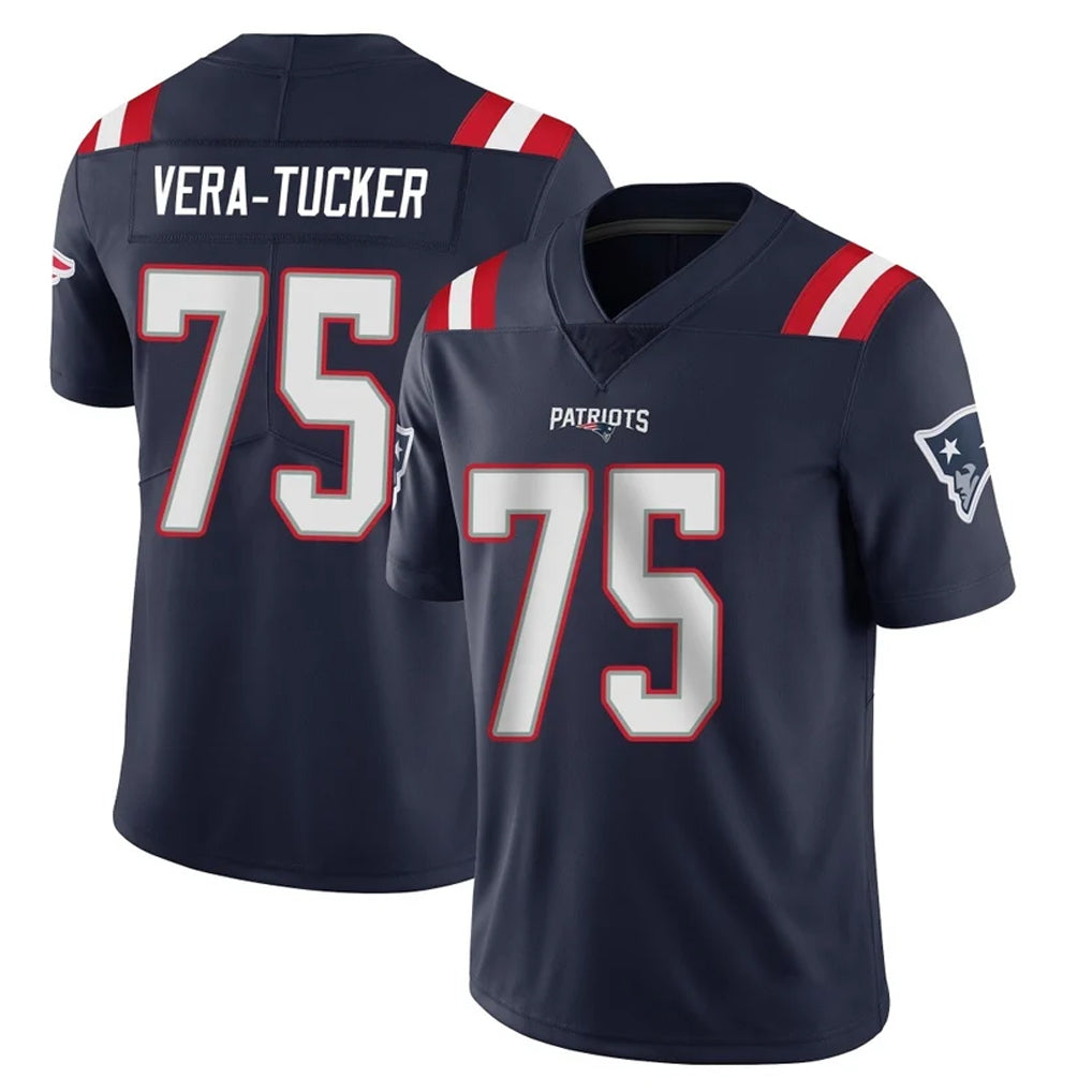 Pkot NE.Patriots #75 Alijah Vera-Tucker Player Navy Vapor Untouchable Home Game Stitched Jerseys