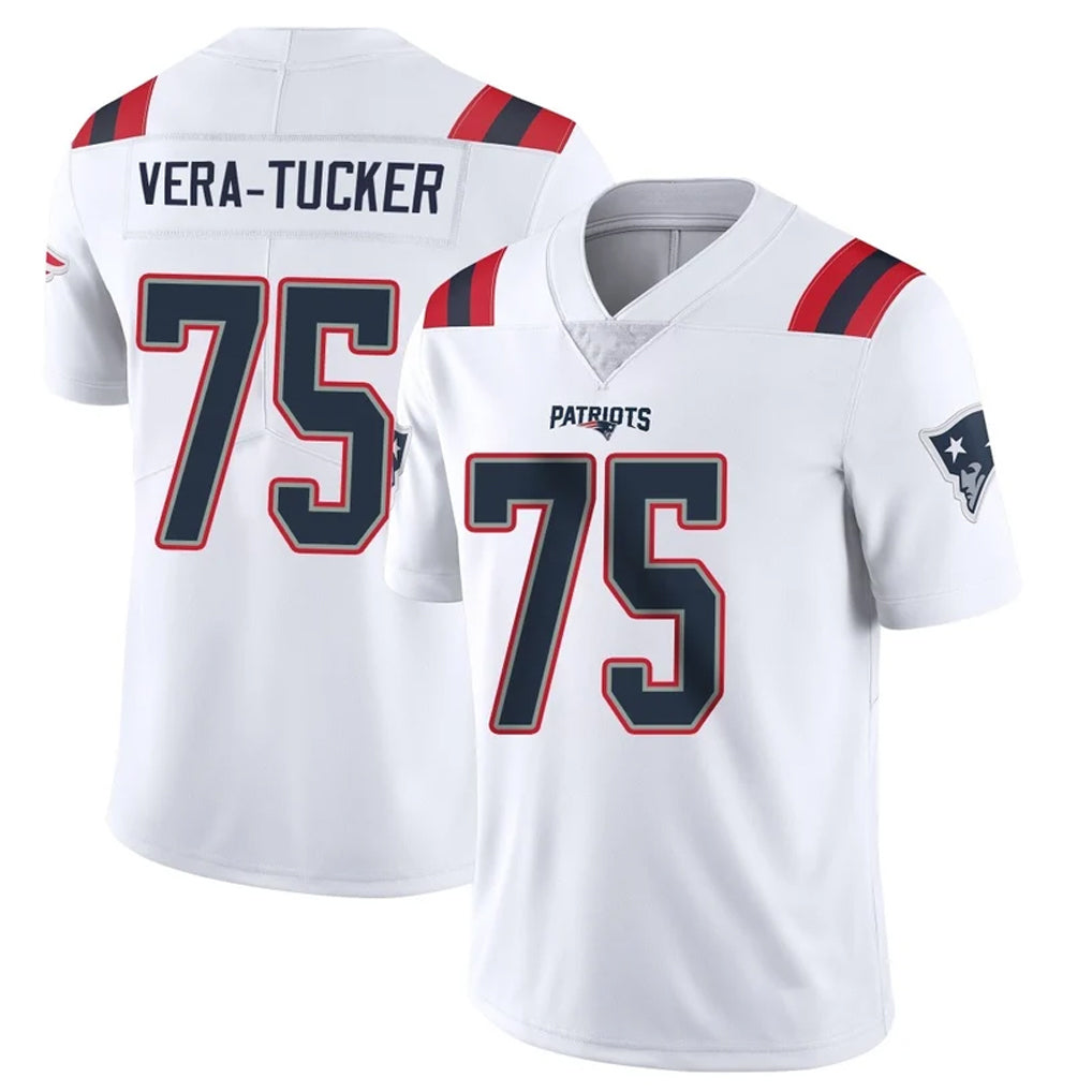 Pkot NE.Patriots #75 Alijah Vera-Tucker Player White Vapor Untouchable Home Game Stitched Jerseys