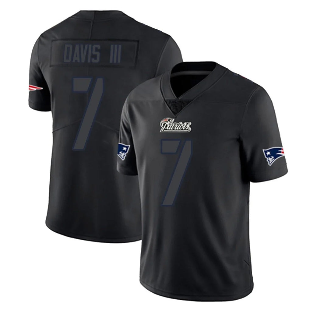 Pkot NE.Patriots #7 Carlton Davis III Player Black Impact LImited Home Game Stitched Jerseys