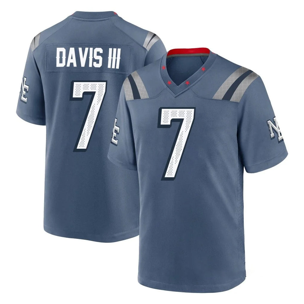 Pkot NE.Patriots #7 Carlton Davis III Player Blue Rivalries Collection Home Game Stitched Jerseys