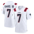 Pkot NE.Patriots #7 Carlton Davis III Player White Home Game Stitched Jerseys