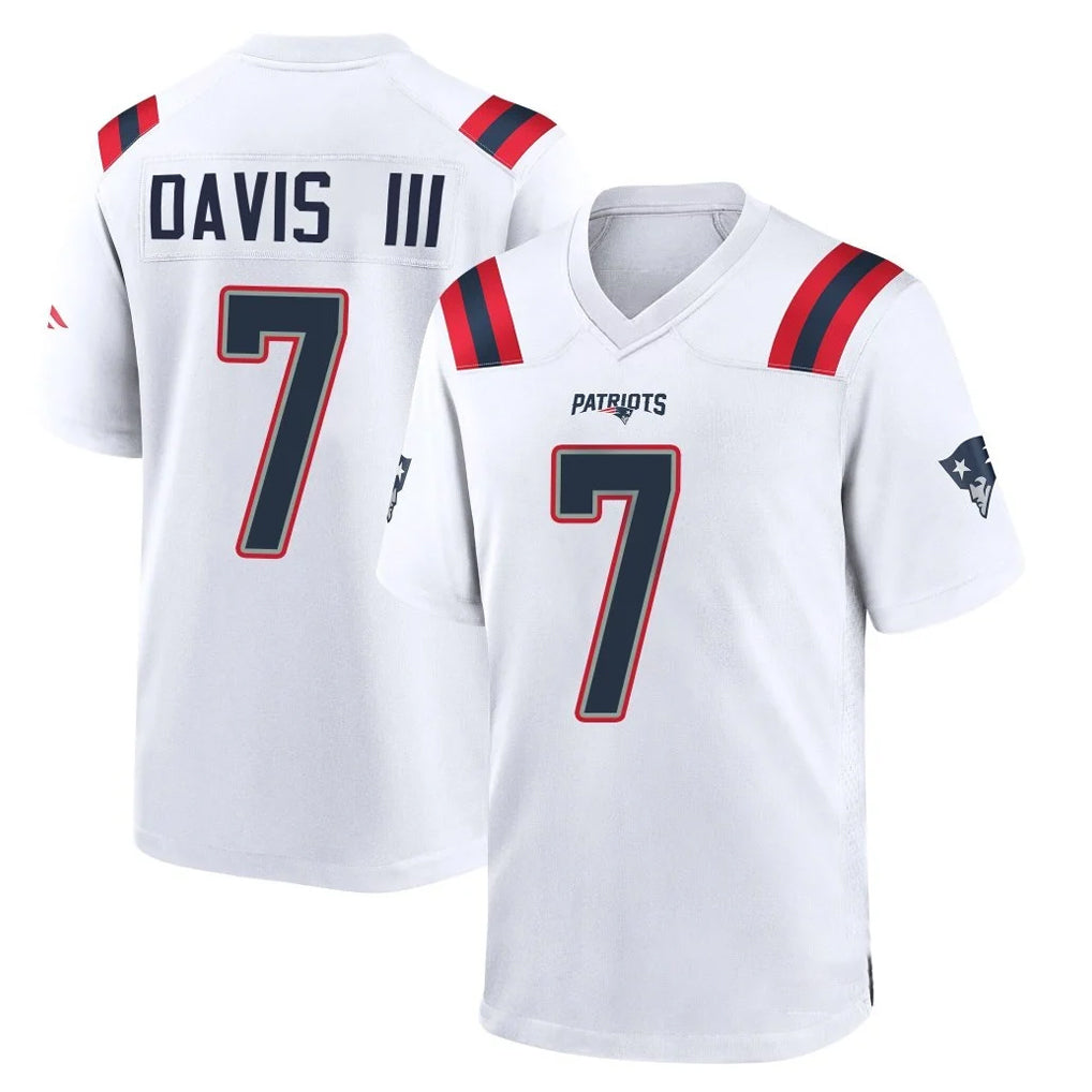 Pkot NE.Patriots #7 Carlton Davis III Player White Home Game Stitched Jerseys