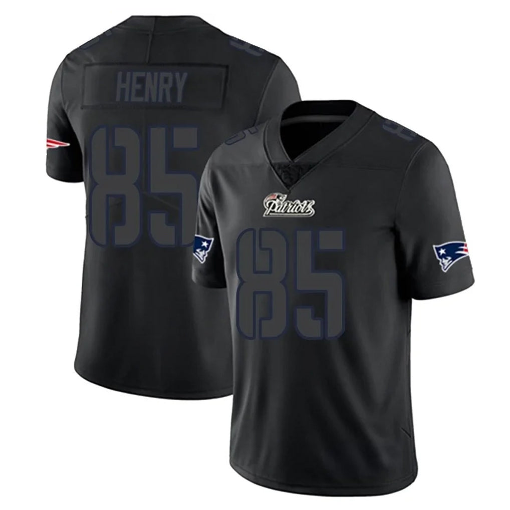 Pkot NE.Patriots #85 Hunter Henry Player Black Impact LImited Home Game Stitched Jerseys