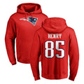 Pkot NE.Patriots #85 Hunter Henry Player Red LOGO Pullover Hoodies Home Game Stitched Jerseys