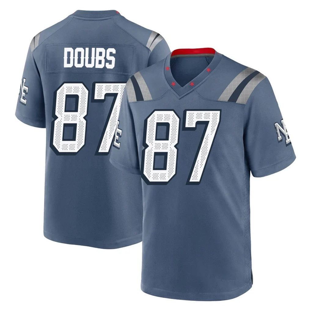 Pkot NE.Patriots #87 Romeo Doubs Player Blue Rivalries Collection Home Game Stitched Jerseys
