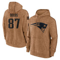 Pkot NE.Patriots #87 Romeo Doubs Player Brown Salute to Service Pullover Hoodies Limited Game Stitched Jerseys