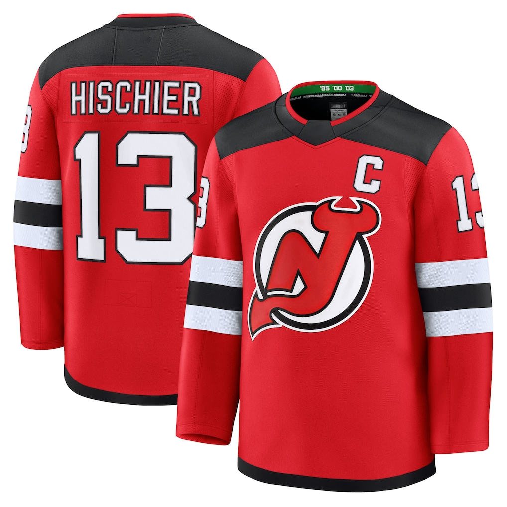 Pkot NJ.Devils #13 Nico Hischier Red Home Premium Jerseys