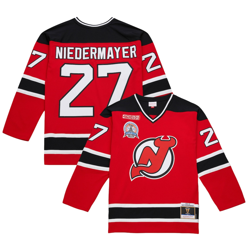 Pkot NJ.Devils #27 Scott Niedermayer Mitchell & Ness Red Big & Tall 199900 Blue Line 2.0 Jerseys