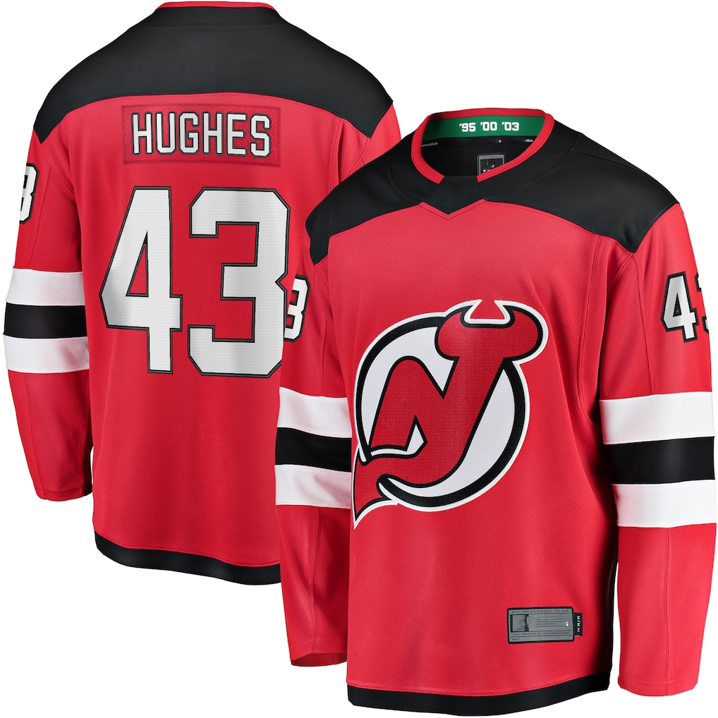 Pkot NJ.Devils #43 Luke Hughes Red Home Breakaway Player Jerseys