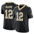 Pkot NO.Saints #12 Chris Olave Player Black Limited Vapor F.U.S.E. Home Game Stitched Jerseys